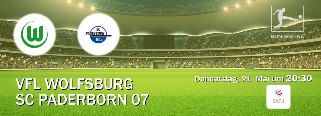 Das Spiel zwischen VfL Wolfsburg und SC Paderborn 07 wird am Donnerstag, 21. Mai um  20:30, live vom SAT.1 übertragen.