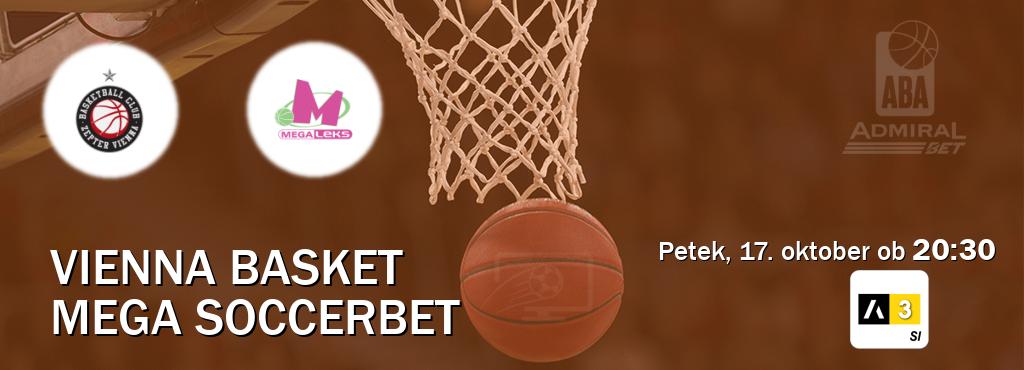 Vienna Basket in Mega Soccerbet v živo na Arena Sport 3. Prenos tekme bo v petek, 17. oktober ob 20:30 Vienna Basket in Mega Soccerbet v živo na Arena Sport 3. Prenos tekme bo v petek, 17. oktober ob 20:30