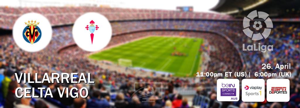 You can watch game live between Villarreal and Celta Vigo on beIN Sports Connect(AU), Viaplay Sports 1(UK), ESPN Deportes(US). You can watch game live between Villarreal and Celta Vigo on beIN Sports Connect(AU), Viaplay Sports 1(UK), ESPN Deportes(US).