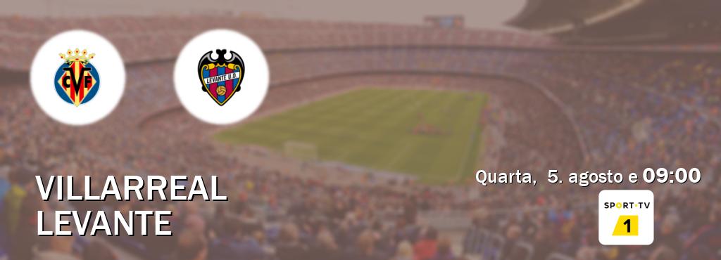 Jogo entre Villarreal e Levante tem emissão Sport TV 1 (quarta,  5. agosto e  09:00).