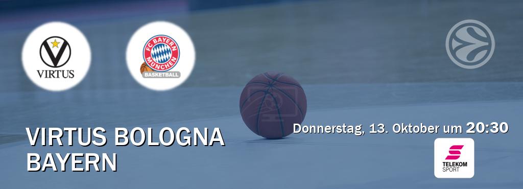 Das Spiel zwischen Virtus Bologna und Bayern wird am Donnerstag, 13. Oktober um  20:30, live vom Magenta Sport übertragen.