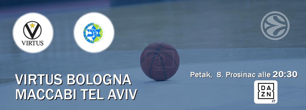 Il match Virtus Bologna - Maccabi Tel Aviv sarà trasmesso in diretta TV su DAZN Italia (ore 20:30)