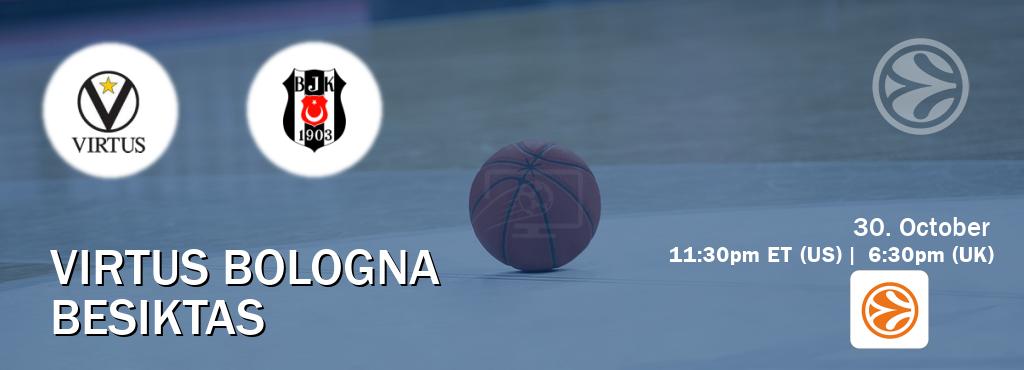 You can watch game live between Virtus Bologna and Besiktas on EuroLeague TV. You can watch game live between Virtus Bologna and Besiktas on EuroLeague TV.