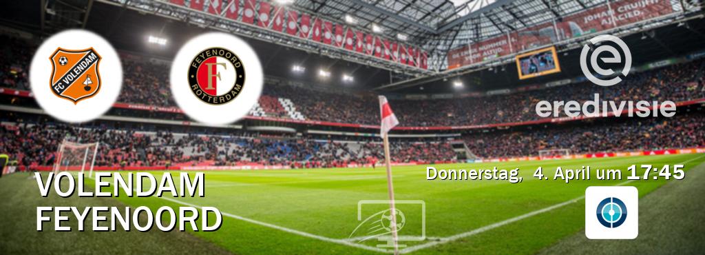 Das Spiel zwischen Volendam und Feyenoord wird am Donnerstag,  4. April um  17:45, live vom Sportdigital FUSSBALL übertragen.