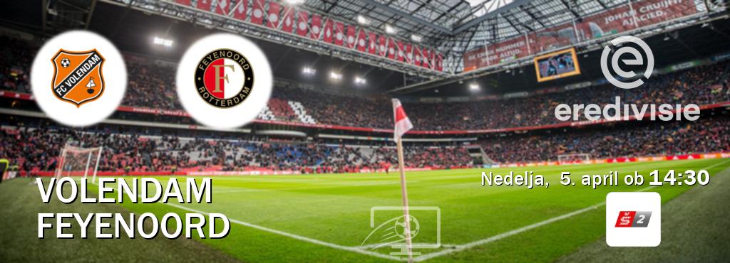 Volendam in Feyenoord v živo na Sport TV 2. Prenos tekme bo v nedelja,  5. april ob  14:30