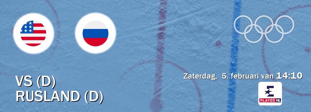 Wedstrijd tussen VS (D) en Rusland (D) live op tv bij Eurosport Player NL (zaterdag,  5. februari van  14:10).