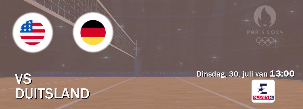 Wedstrijd tussen VS en Duitsland live op tv bij Eurosport Player NL (dinsdag, 30. juli van  13:00).