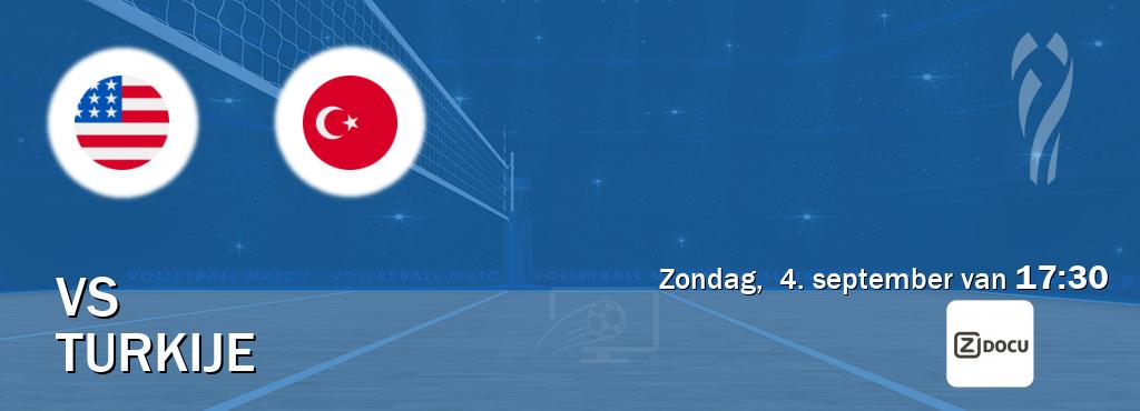 Wedstrijd tussen VS en Turkije live op tv bij Ziggo Docu (zondag,  4. september van  17:30).