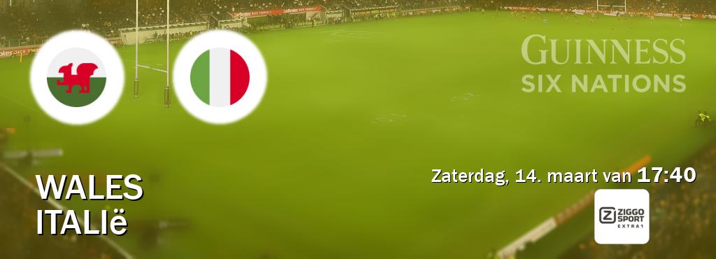 Wedstrijd tussen Wales en Italië live op tv bij Ziggo Sport 5 (zaterdag, 14. maart van  17:40).