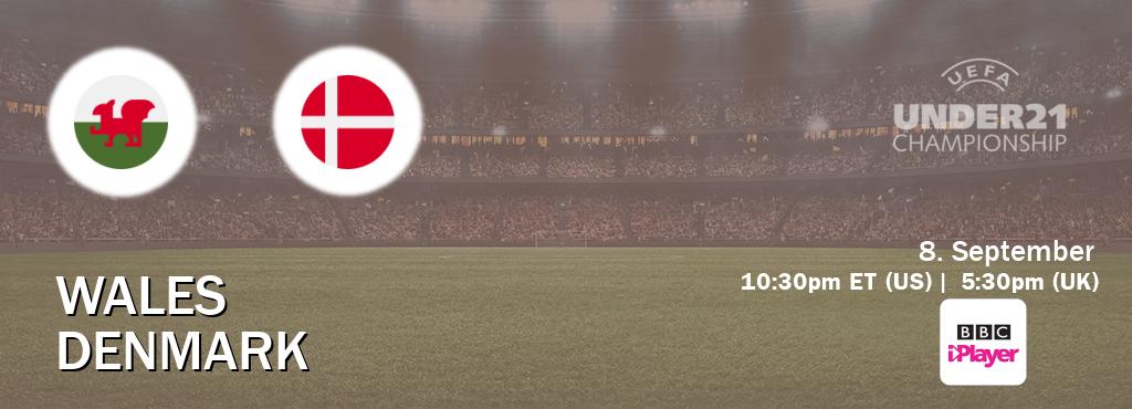 You can watch game live between Wales U21 and Denmark U21 on BBC iPlayer(UK).
