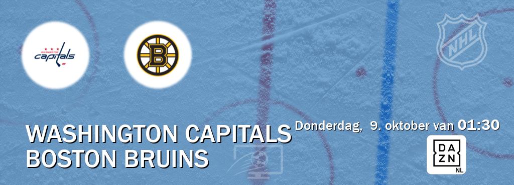 Wedstrijd tussen Washington Capitals en Boston Bruins live op tv bij DAZN (donderdag,  9. oktober van  01:30).