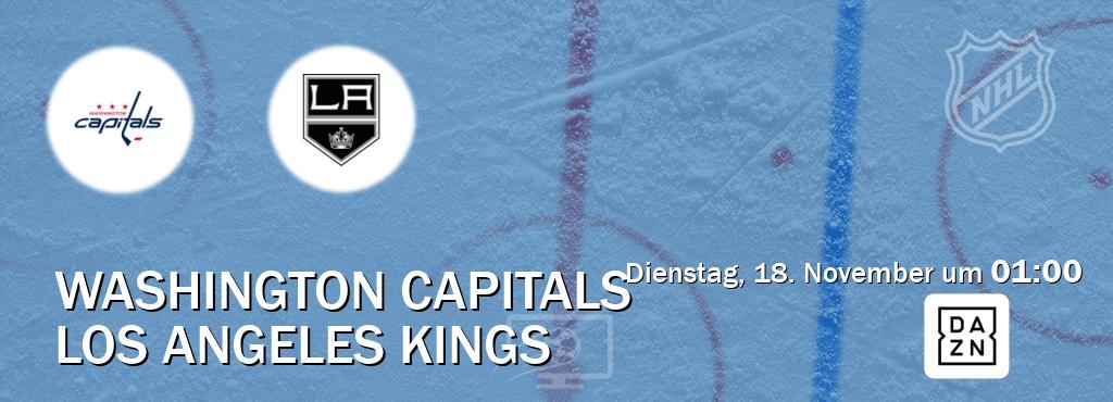 Das Spiel zwischen Washington Capitals und Los Angeles Kings wird am Dienstag, 18. November um  01:00, live vom DAZN übertragen.