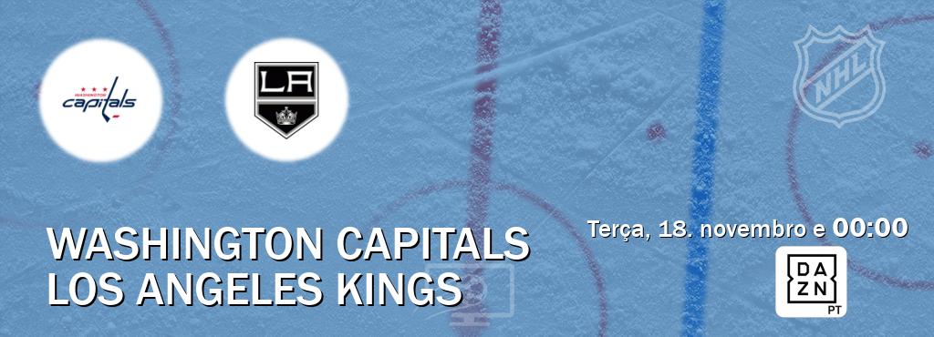 Jogo entre Washington Capitals e Los Angeles Kings tem emissão DAZN (terça, 18. novembro e  00:00).
