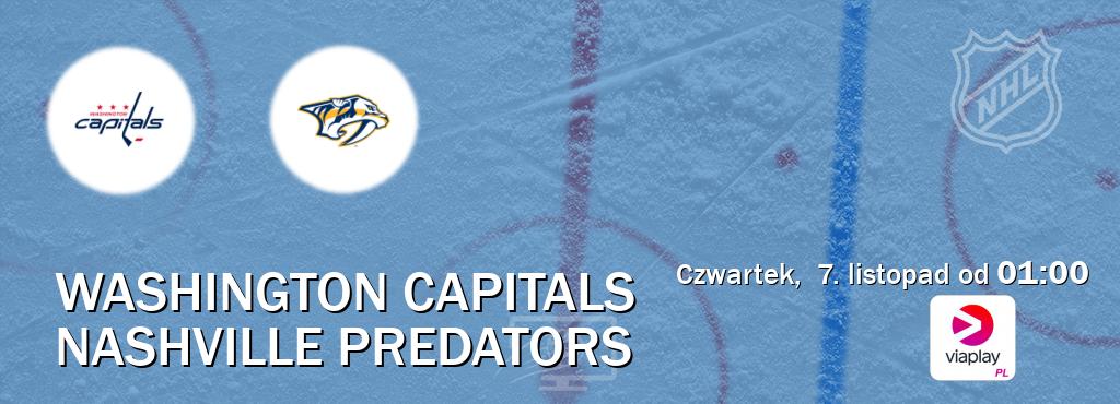 Gra między Washington Capitals i Nashville Predators transmisja na żywo w Viaplay Polska (czwartek,  7. listopad od  01:00).