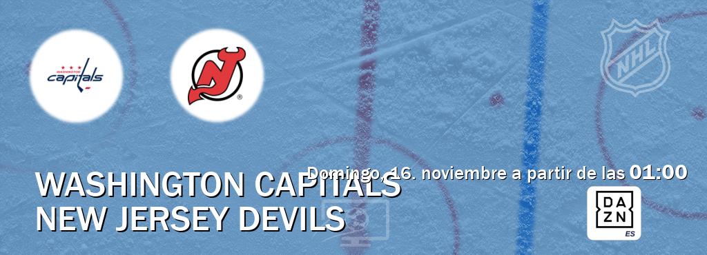 El partido entre Washington Capitals y New Jersey Devils será retransmitido por DAZN España (domingo, 16. noviembre a partir de las 01:00). El partido entre Washington Capitals y New Jersey Devils será retransmitido por DAZN España (domingo, 16. noviembre a partir de las 01:00).