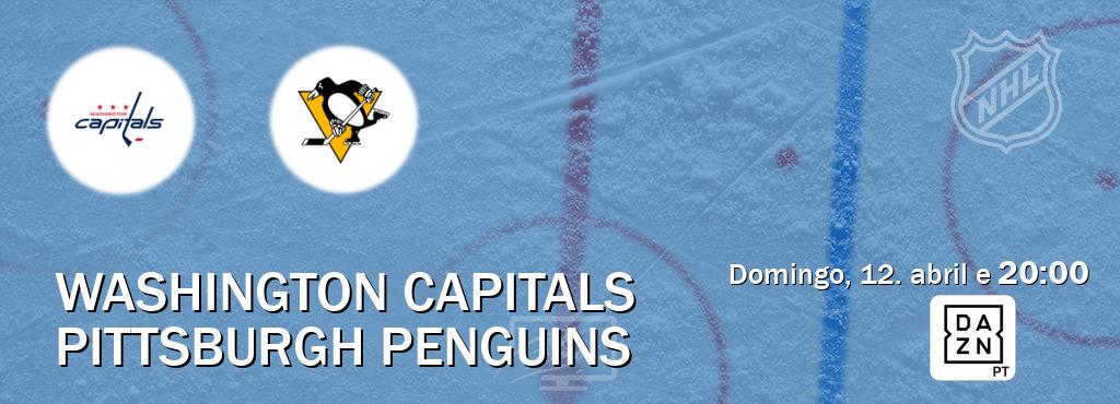 Jogo entre Washington Capitals e Pittsburgh Penguins tem emissão DAZN (domingo, 12. abril e  20:00).