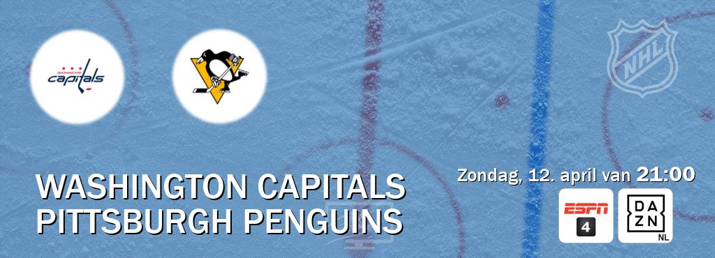 Wedstrijd tussen Washington Capitals en Pittsburgh Penguins live op tv bij ESPN 4, DAZN (zondag, 12. april van  21:00).
