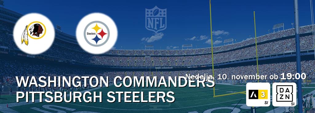 Washington Commanders in Pittsburgh Steelers v živo na Arena Sport 3 in DAZN. Prenos tekme bo v nedelja, 10. november ob  19:00