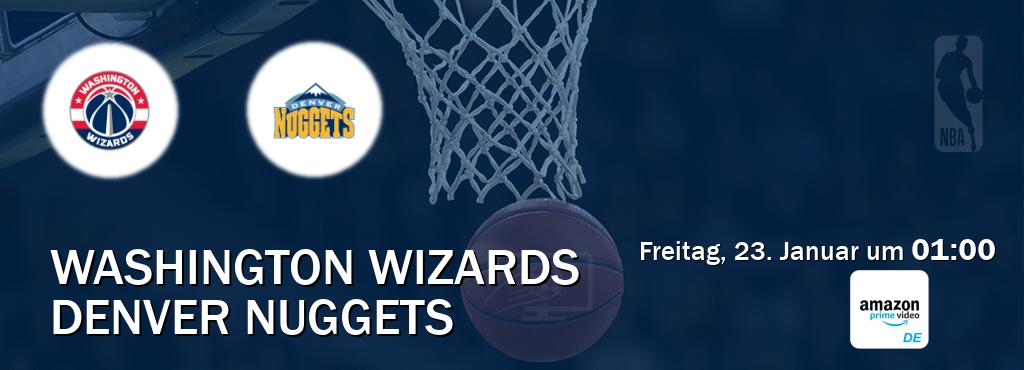 Das Spiel zwischen Washington Wizards und Denver Nuggets wird am Freitag, 23. Januar um  01:00, live vom Amazon Prime DE übertragen.