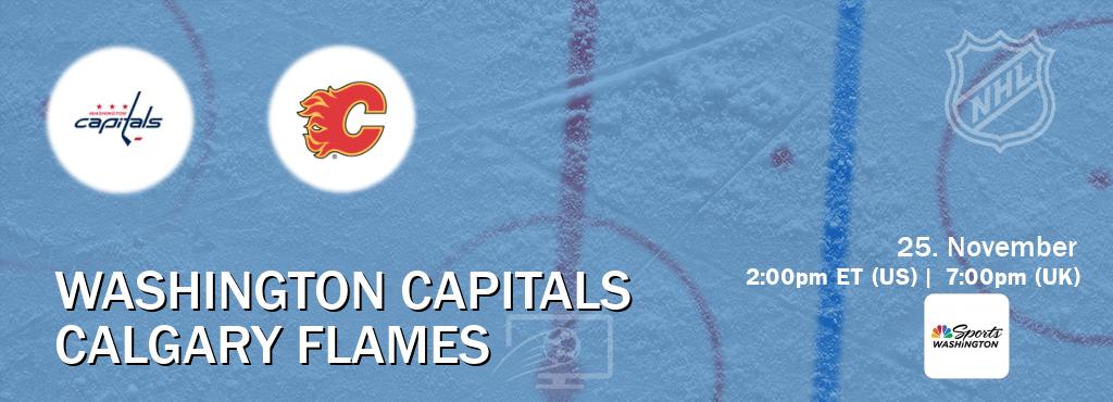 You can watch game live between Washington Capitals and Calgary Flames on NBCS Washington.