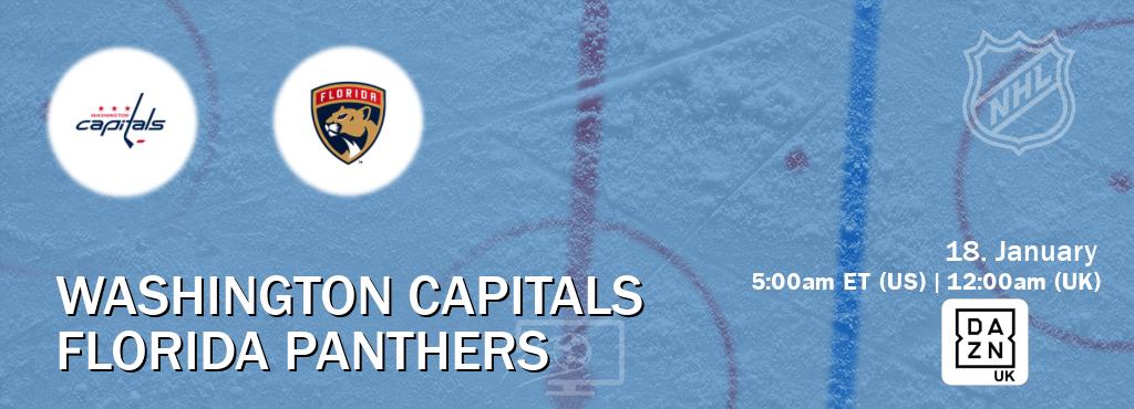 You can watch game live between Washington Capitals and Florida Panthers on DAZN UK(UK).