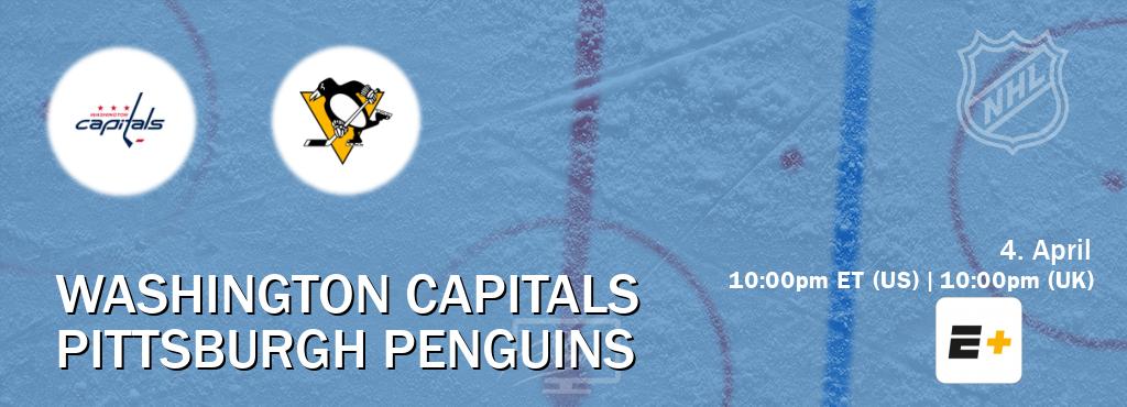 You can watch game live between Washington Capitals and Pittsburgh Penguins on ESPN+(US).