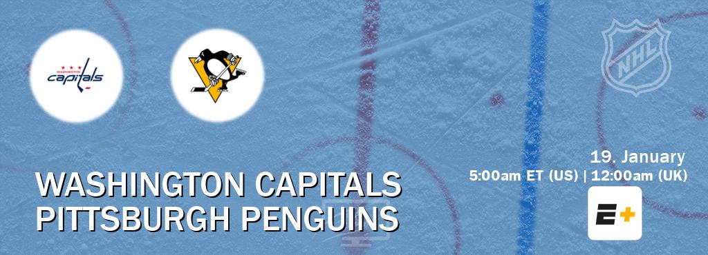 You can watch game live between Washington Capitals and Pittsburgh Penguins on ESPN+(US).