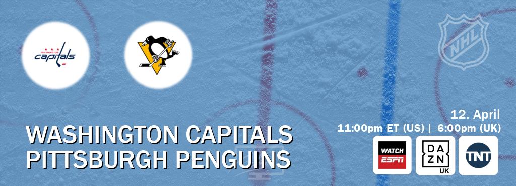 You can watch game live between Washington Capitals and Pittsburgh Penguins on WatchESPN(AU), DAZN UK(UK), TNT(US).