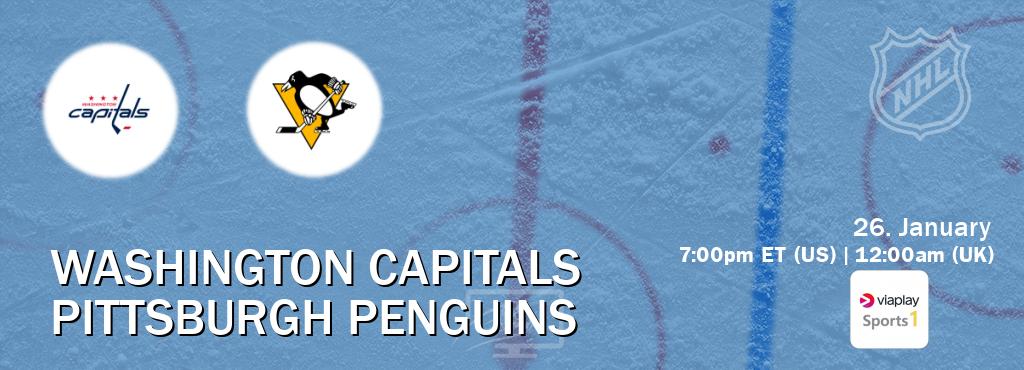 You can watch game live between Washington Capitals and Pittsburgh Penguins on Viaplay Sports 1.
