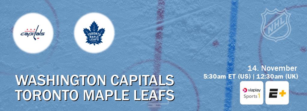 You can watch game live between Washington Capitals and Toronto Maple Leafs on Viaplay Sports 1(UK) and ESPN+(US).