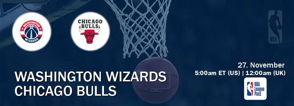 You can watch game live between Washington Wizards and Chicago Bulls on NBA League Pass.