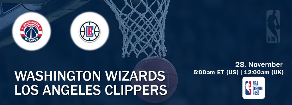 You can watch game live between Washington Wizards and Los Angeles Clippers on NBA League Pass.