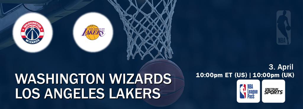 You can watch game live between Washington Wizards and Los Angeles Lakers on NBA League Pass and Spectrum Sports(US).