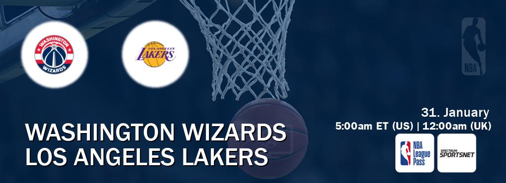 You can watch game live between Washington Wizards and Los Angeles Lakers on NBA League Pass and Spectrum SportsNet(US).