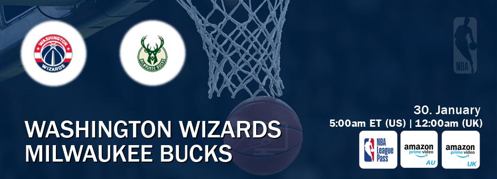 You can watch game live between Washington Wizards and Milwaukee Bucks on NBA League Pass, Amazon Prime Australia(AU), Amazon Prime Video UK(UK).