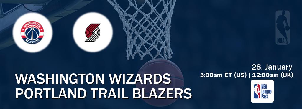 You can watch game live between Washington Wizards and Portland Trail Blazers on NBA League Pass.
