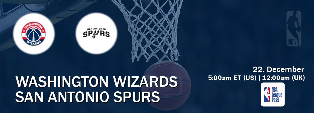 You can watch game live between Washington Wizards and San Antonio Spurs on NBA League Pass.