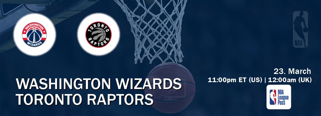 You can watch game live between Washington Wizards and Toronto Raptors on NBA League Pass.