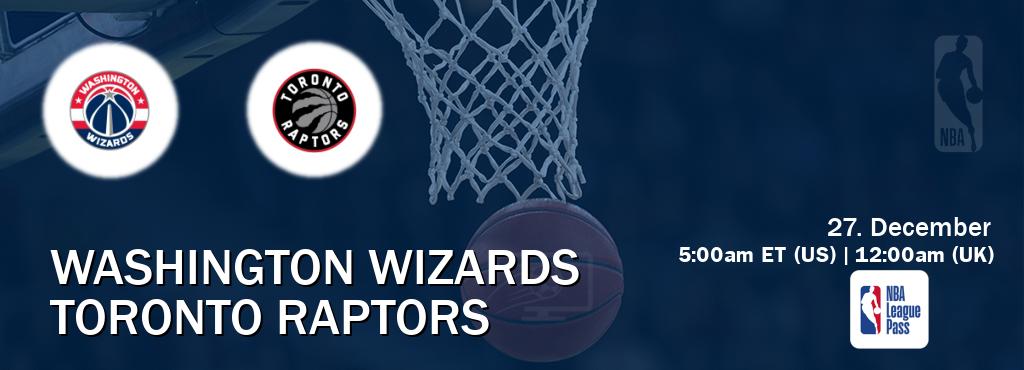 You can watch game live between Washington Wizards and Toronto Raptors on NBA League Pass. You can watch game live between Washington Wizards and Toronto Raptors on NBA League Pass.