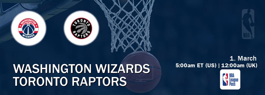 You can watch game live between Washington Wizards and Toronto Raptors on NBA League Pass. You can watch game live between Washington Wizards and Toronto Raptors on NBA League Pass.
