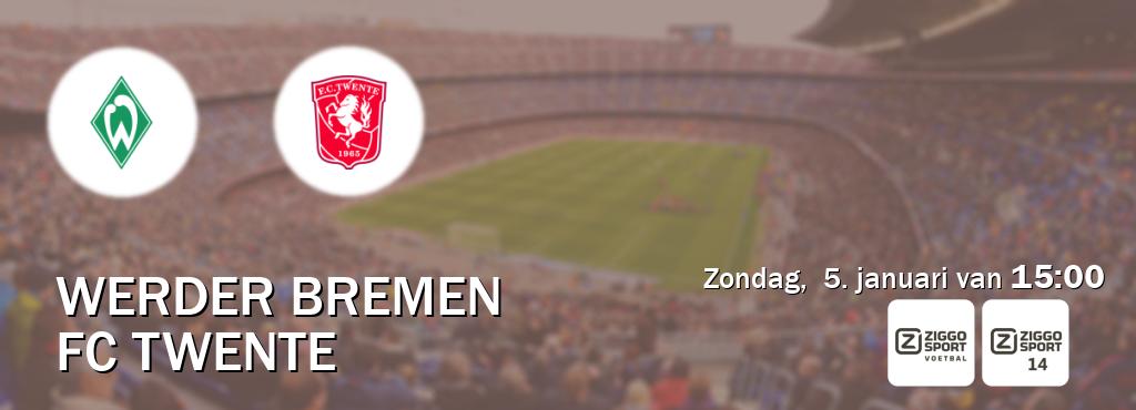 Wedstrijd tussen Werder Bremen en FC Twente live op tv bij Ziggo Sport, Ziggo Sport 14 (zondag,  5. januari van  15:00).