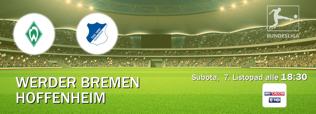 Il match Werder Bremen - Hoffenheim sarà trasmesso in diretta TV su Sky Calcio 6 (ore 18:30)