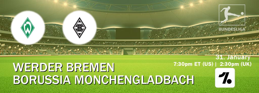 You can watch game live between Werder Bremen and Borussia Monchengladbach on OneFootball.