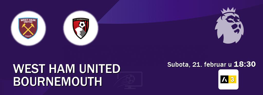 Izravni prijenos utakmice West Ham United i Bournemouth pratite uživo na Arena Sport 3 (subota, 21. februar u  18:30).