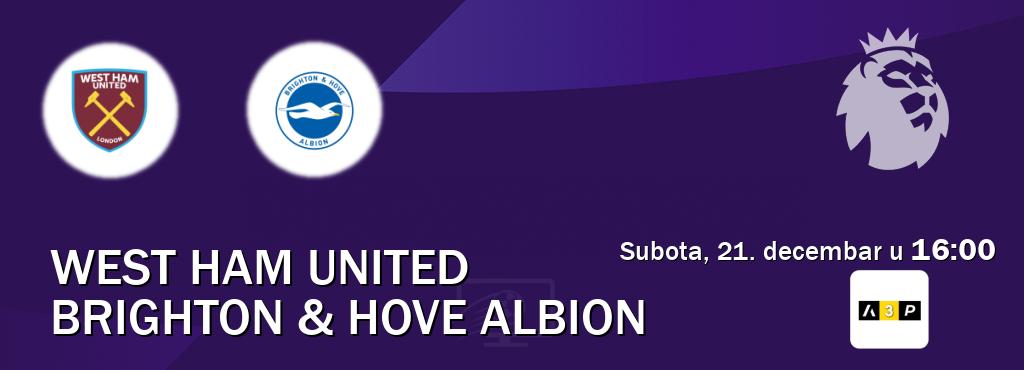 Izravni prijenos utakmice West Ham United i Brighton & Hove Albion pratite uživo na Arena Premium 3 (subota, 21. decembar u  16:00).