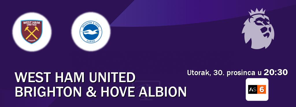 Izravni prijenos utakmice West Ham United i Brighton & Hove Albion pratite uživo na Arena Sport 6 (utorak, 30. prosinca u  20:30).