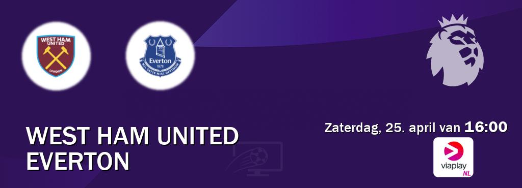 Wedstrijd tussen West Ham United en Everton live op tv bij Viaplay Nederland (zaterdag, 25. april van  16:00).