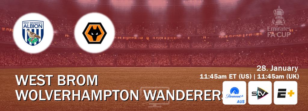 You can watch game live between West Brom and Wolverhampton Wanderers on Paramount+ Australia(AU), STV(UK), ESPN+(US).