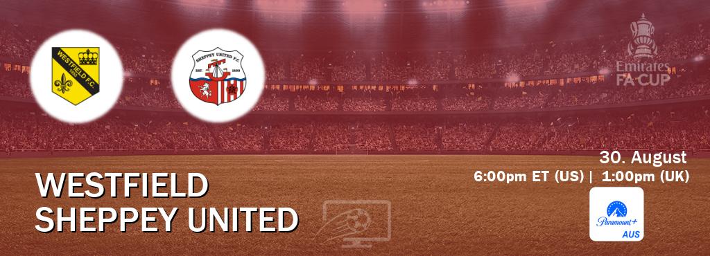 You can watch game live between Westfield and Sheppey United on Paramount+ Australia(AU).