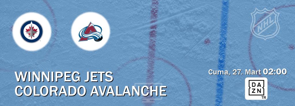 Karşılaşma Winnipeg Jets - Colorado Avalanche DAZN'den canlı yayınlanacak (Cuma, 27. Mart  02:00).